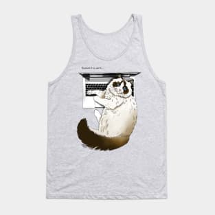 Warm Laptop Cat Tank Top